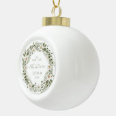 パーソナライズされたベビー初めてのクリスマスフォレストリース セラミックボールオーナメント (右)