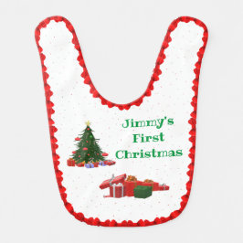 パーソナライズされたベビー初めてのクリスマスベビー用ビブ ベビービブ