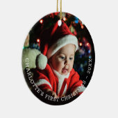 パーソナライズされたベビー初めてのクリスマス写真テンプレート セラミックオーナメント (右)