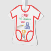 パーソナライズされたベビー初めてのクリスマス2023 オーナメント (正面)