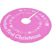 パーソナライズされたベビー初めてのクリスマス ブラッシュドポリエステルツリースカート (アングル)