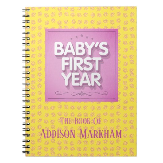 パーソナライズされたベビー初年度 ノートブック (正面)