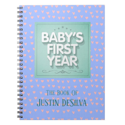 パーソナライズされたベビー初年度 ノートブック (正面)