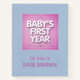 パーソナライズされたベビー初年度 ノートブック