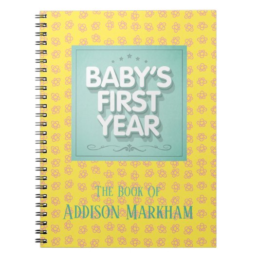 パーソナライズされたベビー初年度 ノートブック (正面)