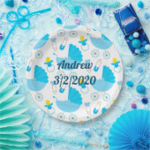 パーソナライズされたベビー名と誕生日 ペーパープレート (パーティー)