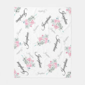 パーソナライズされたベビー名|水彩の棒花 フリースブランケット (正面)