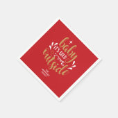 パーソナライズされたベビー外は寒い スタンダードカクテルナプキン (角)