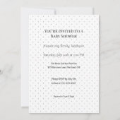 パーソナライズされたベビー散水またはシャワーデザイン 招待状 (裏面)