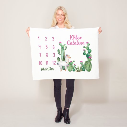 パーソナライズされたベビー月次マイルストーンブランケカスタムット フリースブランケット (インサイチュ)