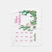 パーソナライズされたベビー月次マイルストーンブランケカスタムット フリースブランケット (正面)