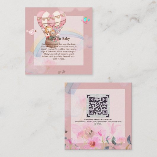 パーソナライズされたベビー温風船テーマ用ブック ノートカード (正面/裏面)