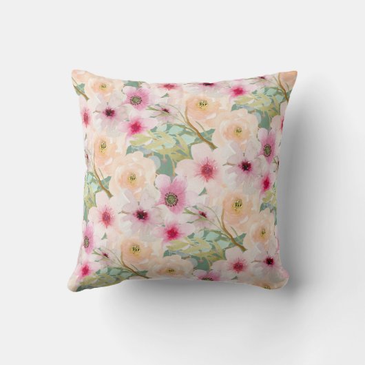 パーソナライズされたベビー献身フローラクロス クッション (裏面)