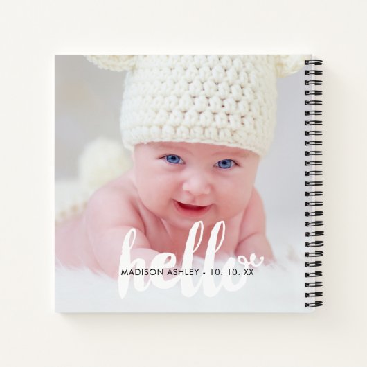 パーソナライズされたベビー発表の写真 ノートブック (裏面)