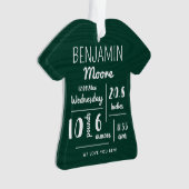 パーソナライズされたベビー発表統計クリスマス オーナメント (正面)