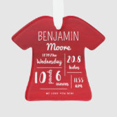 パーソナライズされたベビー発表統計クリスマス オーナメント (裏面)