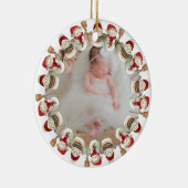 パーソナライズされたベビー第1期出産発表 セラミックオーナメント (右)