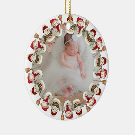 パーソナライズされたベビー第1期出産発表 セラミックオーナメント (右)