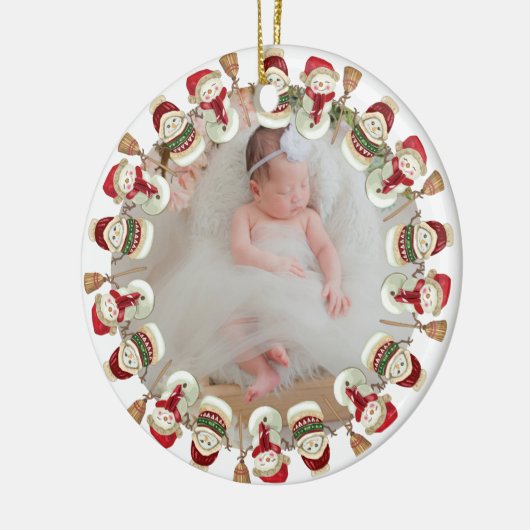 パーソナライズされたベビー第1期出産発表 セラミックオーナメント (左)