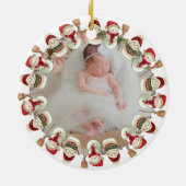 パーソナライズされたベビー第1期出産発表 セラミックオーナメント (裏面)