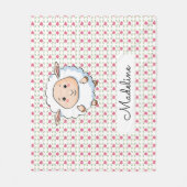 パーソナライズされたベビー羊 フリースブランケット (正面)