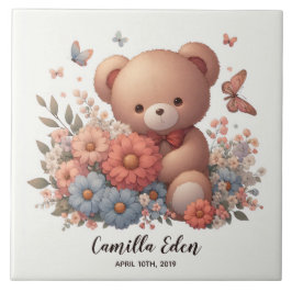 パーソナライズされたベビー誕生名陶磁器タイル タイル