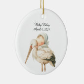 パーソナライズされたベビー誕生発表オーナメント セラミックオーナメント (右)