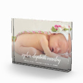 パーソナライズされたベビー誕生発表 フォトブロック (右)