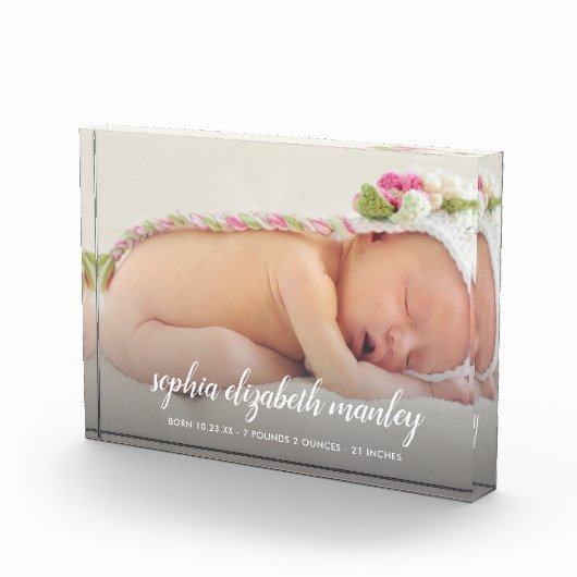 パーソナライズされたベビー誕生発表 フォトブロック (右)