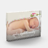 パーソナライズされたベビー誕生発表 フォトブロック (左)