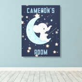 パーソナライズされたベビー象魚釣り4スターズキャンバス キャンバスプリント (インサイチュ (ウッドフロア))