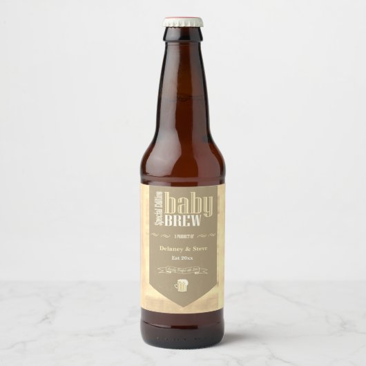 パーソナライズされたベビー醸造おもしろいパーティー ビールラベル (正面)