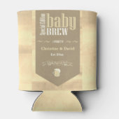 パーソナライズされたベビー醸造ビールラベルおもしろいシャワー 缶クーラー (裏面)