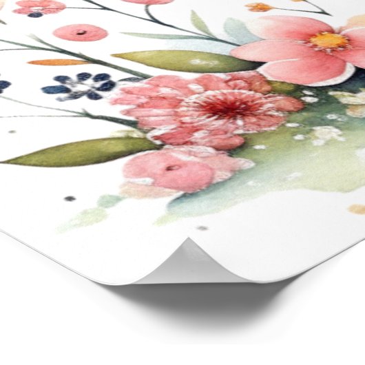 パーソナライズされたベビー鹿をテーマにしたベビースシャワー ポスター (角)