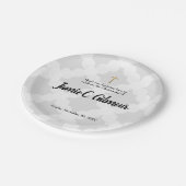 パーソナライズされたベビー《キリスト教》洗礼式や命名式グレー&金ゴールドクロス ペーパープレート (アングル)