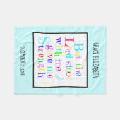 パーソナライズされたベビー、Timothyの詩(虹) フリースブランケット (正面(横))