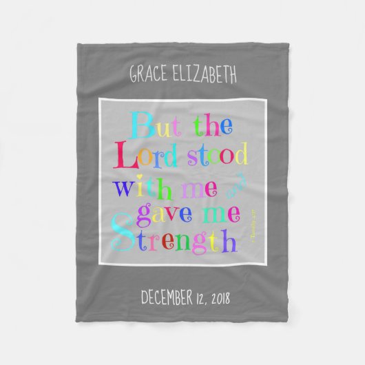 パーソナライズされたベビー、Timothyの詩(虹) フリースブランケット (正面)