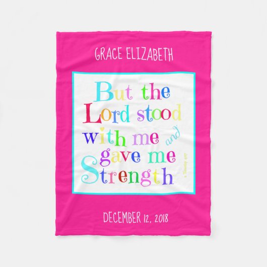 パーソナライズされたベビー、Timothyの詩(虹) フリースブランケット (正面)