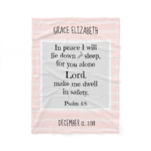 パーソナライズされたベビー、w夜間祈りの言葉（詩篇4章8節）