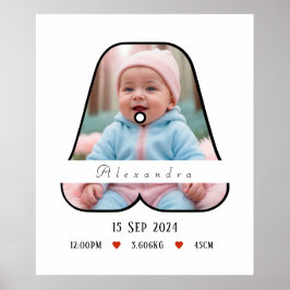 パーソナライズされたベビーA付き縁ど – ポスター