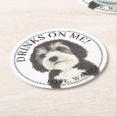 パーソナライズされたベルネ結婚ドレ ラウンドペーパーコースター (アングル)