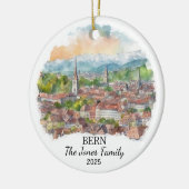 パーソナライズされたベルンオーナメント、スイスの贈り物 セラミックオーナメント (左)