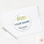 パーソナライズされたベーカリーラベル+ユーザー名 ラウンドシール (封筒)