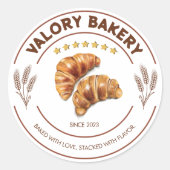 パーソナライズされたベーカリー製品ラベル(CROISSANTS) ラウンドシール (正面)