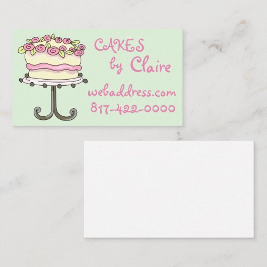 パーソナライズされたベーカリー 名刺 (正面/裏面)