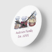 パーソナライズされたベーキング格言がカップルに贈られる ラウンド壁時計 (傾斜)