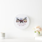 パーソナライズされたベーキング格言がカップルに贈られる ラウンド壁時計 (ホーム)