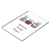 パーソナライズされたベーキング格言ファミリーレシピノート ノートブック (左側)