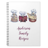 パーソナライズされたベーキング格言ファミリーレシピノート ノートブック (正面)