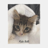 パーソナライズされたペットの写モノグラムの真 フリースブランケット (正面)